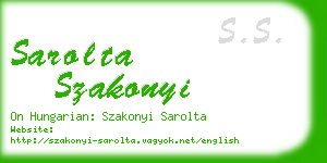 sarolta szakonyi business card